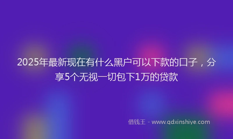 2025年最新现在有什么黑户可以下款的口子，分享5个无视一切包下1万的贷款