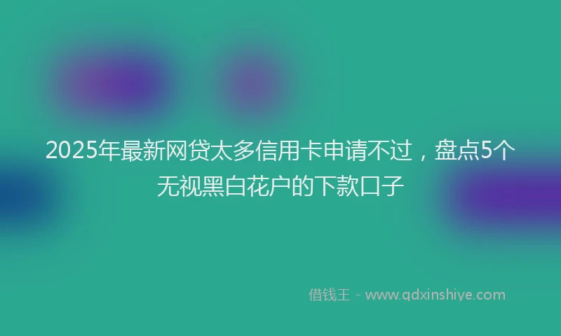 2025年最新网贷太多信用卡申请不过，盘点5个无视黑白花户的下款口子