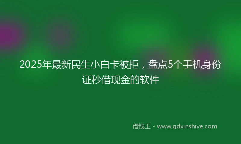 2025年最新民生小白卡被拒，盘点5个手机身份证秒借现金的软件