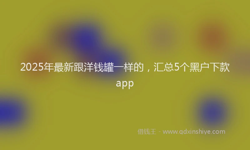2025年最新跟洋钱罐一样的，汇总5个黑户下款app