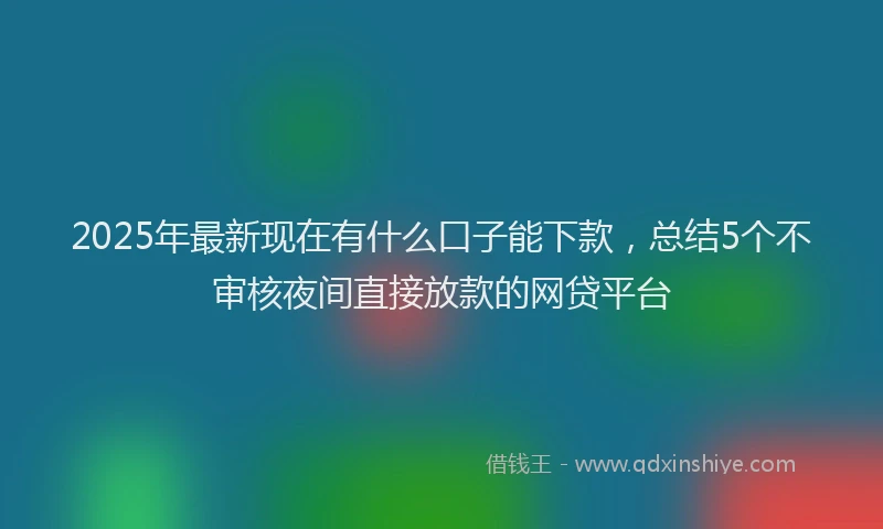 2025年最新现在有什么口子能下款，总结5个不审核夜间直接放款的网贷平台
