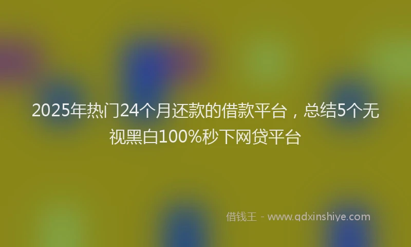 2025年热门24个月还款的借款平台，总结5个无视黑白100%秒下网贷平台