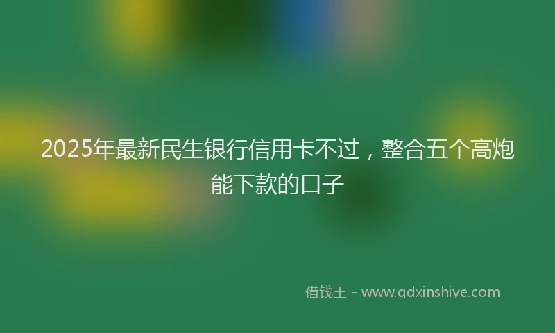 2025年最新民生银行信用卡不过，整合五个高炮能下款的口子