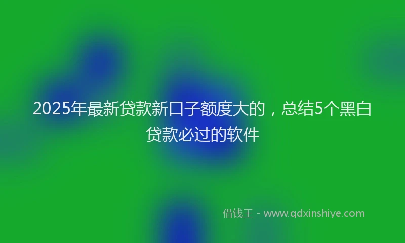 2025年最新贷款新口子额度大的，总结5个黑白贷款必过的软件