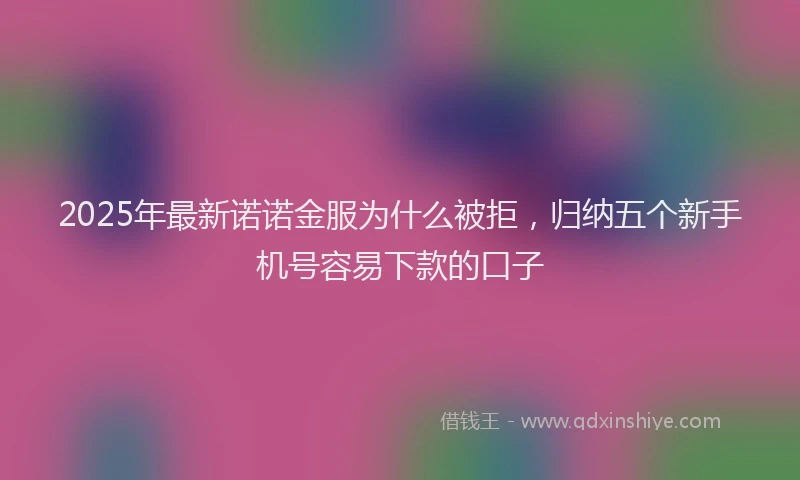 2025年最新诺诺金服为什么被拒，归纳五个新手机号容易下款的口子