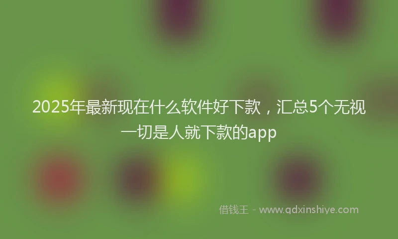 2025年最新现在什么软件好下款，汇总5个无视一切是人就下款的app