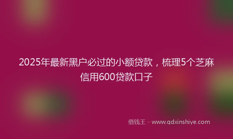 2025年最新黑户必过的小额贷款，梳理5个芝麻信用600贷款口子