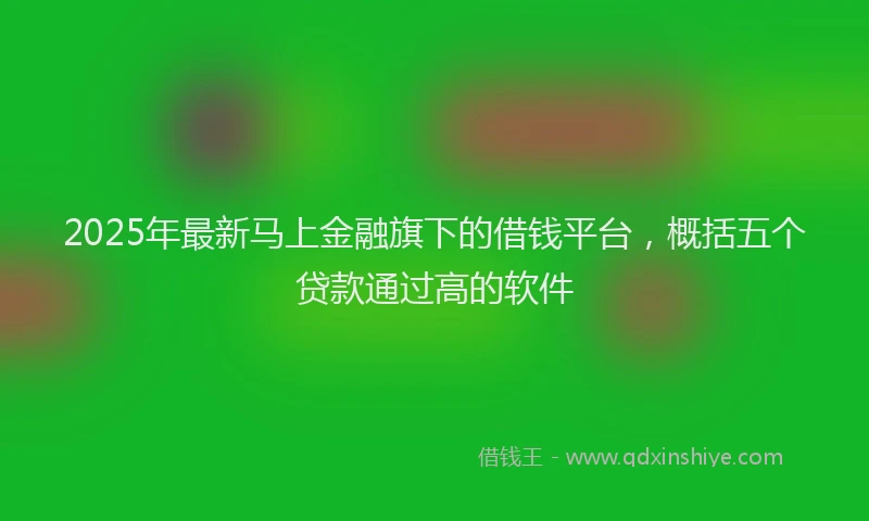 2025年最新马上金融旗下的借钱平台，概括五个贷款通过高的软件