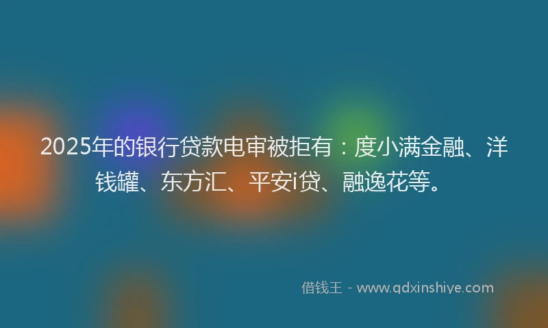 2025年的银行贷款电审被拒有：度小满金融、洋钱罐、东方汇、平安i贷、融逸花等。