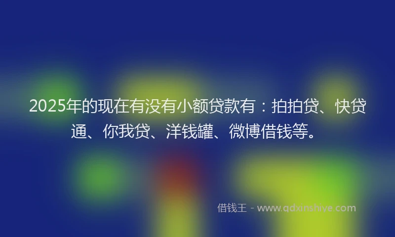 2025年的现在有没有小额贷款有：拍拍贷、快贷通、你我贷、洋钱罐、微博借钱等。