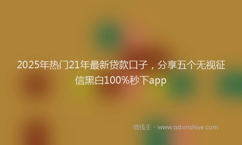 2025年热门21年最新贷款口子，分享五个无视征信黑白100%秒下app