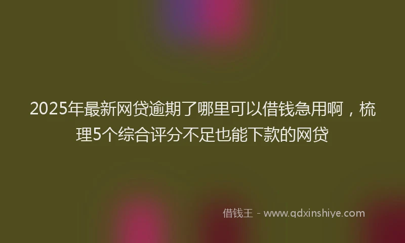 2025年最新网贷逾期了哪里可以借钱急用啊，梳理5个综合评分不足也能下款的网贷