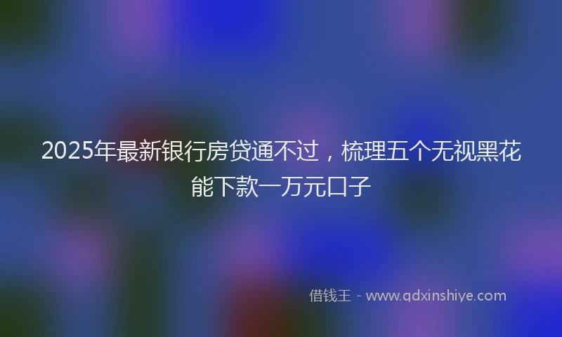 2025年最新银行房贷通不过，梳理五个无视黑花能下款一万元口子