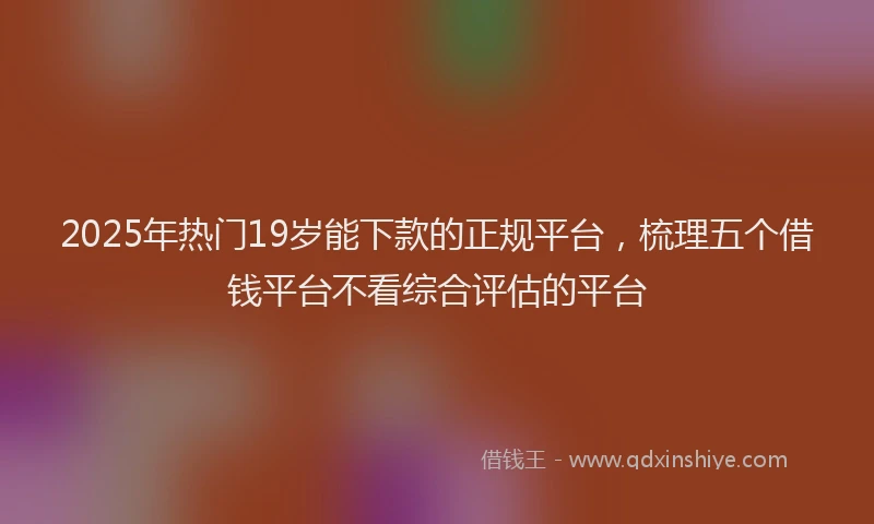 2025年热门19岁能下款的正规平台，梳理五个借钱平台不看综合评估的平台