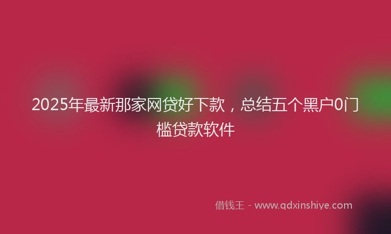 2025年最新那家网贷好下款，总结五个黑户0门槛贷款软件