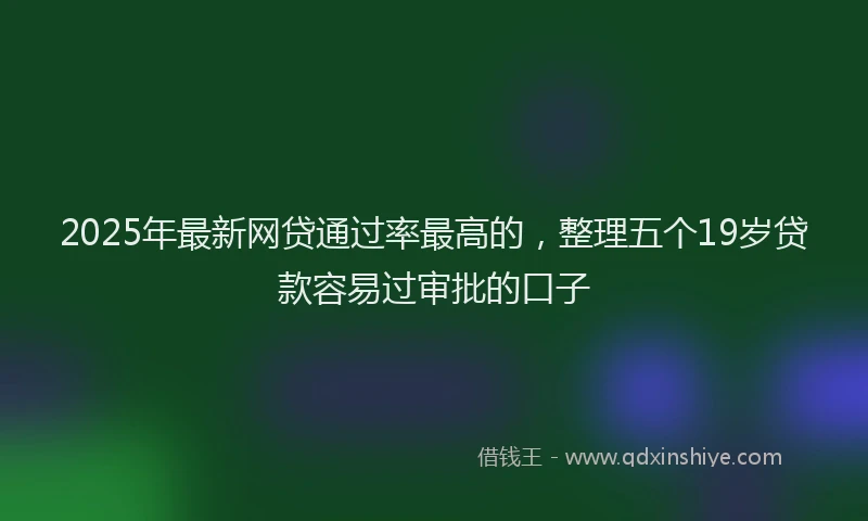 2025年最新网贷通过率最高的，整理五个19岁贷款容易过审批的口子