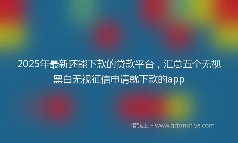 2025年最新还能下款的贷款平台，汇总五个无视黑白无视征信申请就下款的app