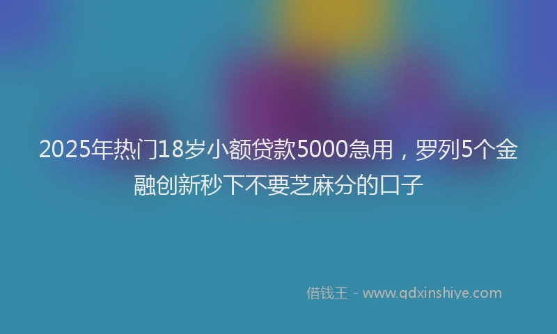 2025年热门18岁小额贷款5000急用，罗列5个金融创新秒下不要芝麻分的口子