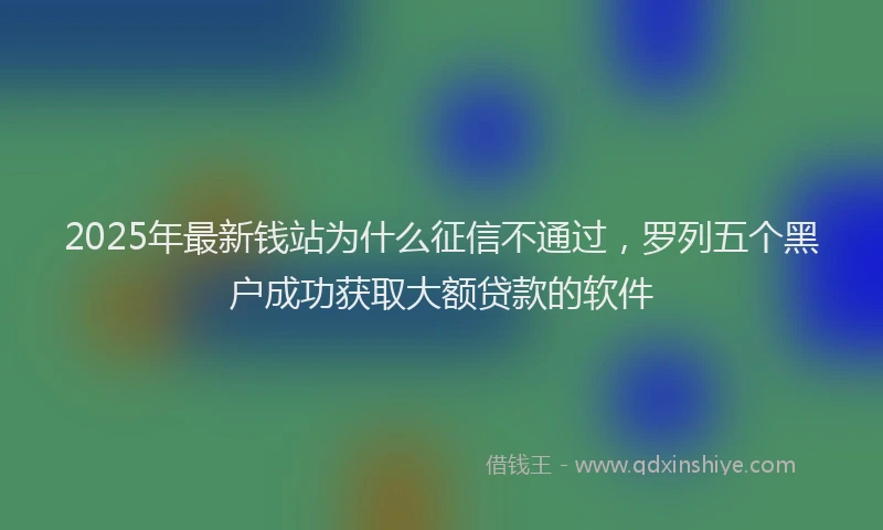2025年最新钱站为什么征信不通过，罗列五个黑户成功获取大额贷款的软件