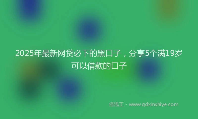 2025年最新网贷必下的黑口子，分享5个满19岁可以借款的口子
