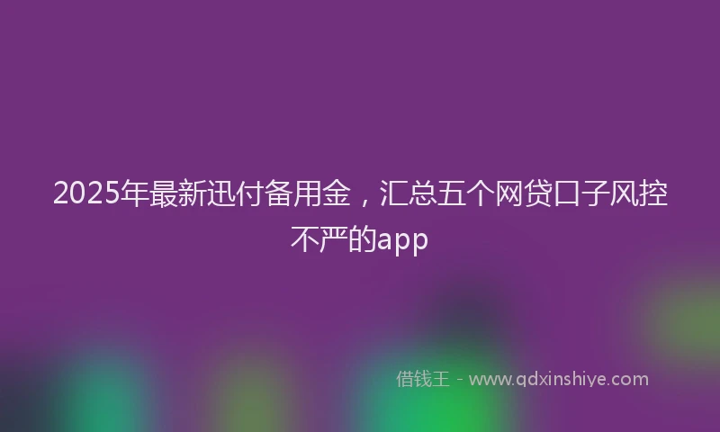 2025年最新迅付备用金，汇总五个网贷口子风控不严的app