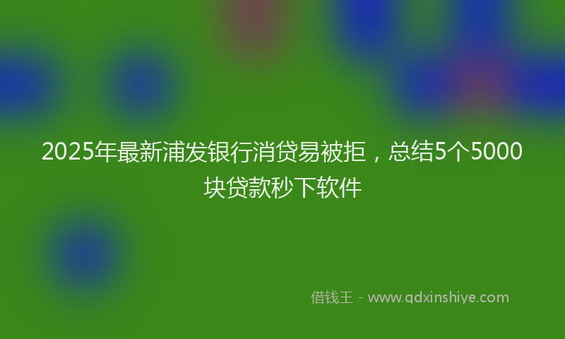 2025年最新浦发银行消贷易被拒，总结5个5000块贷款秒下软件