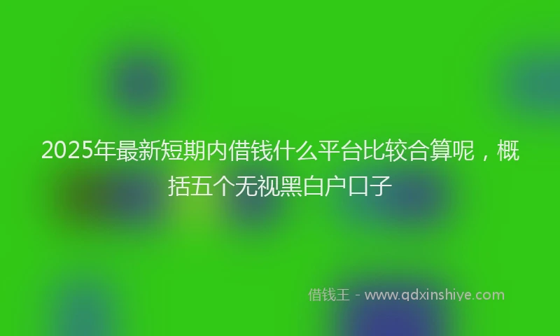 2025年最新短期内借钱什么平台比较合算呢，概括五个无视黑白户口子