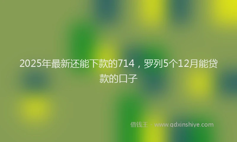 2025年最新还能下款的714，罗列5个12月能贷款的口子