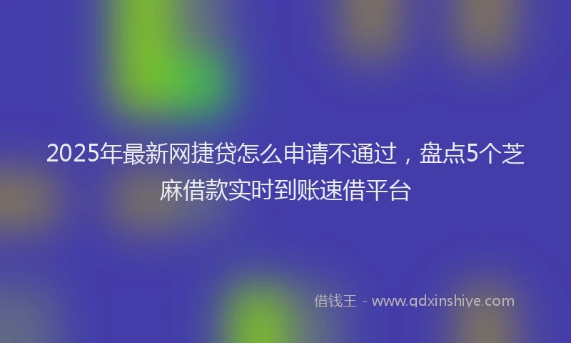 2025年最新网捷贷怎么申请不通过，盘点5个芝麻借款实时到账速借平台