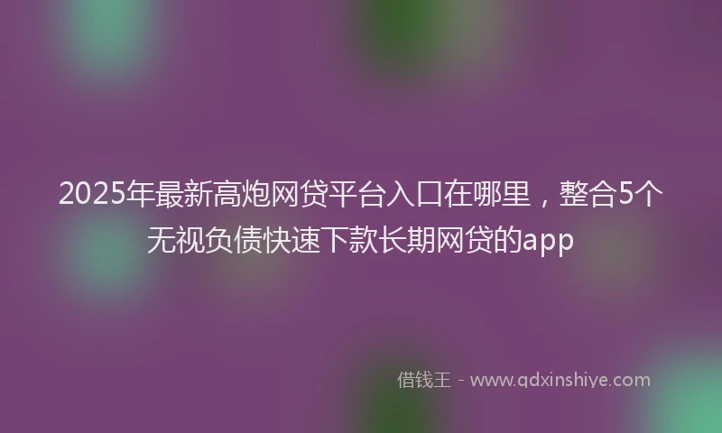 2025年最新高炮网贷平台入口在哪里，整合5个无视负债快速下款长期网贷的app