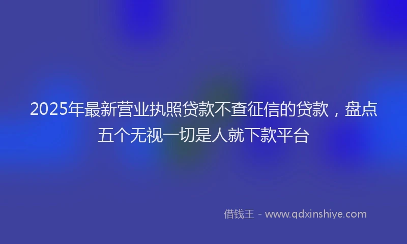 2025年最新营业执照贷款不查征信的贷款，盘点五个无视一切是人就下款平台