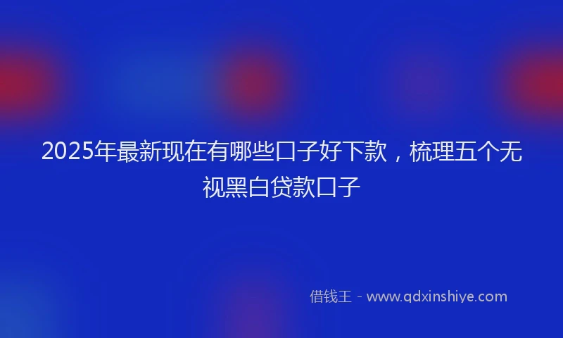 2025年最新现在有哪些口子好下款，梳理五个无视黑白贷款口子