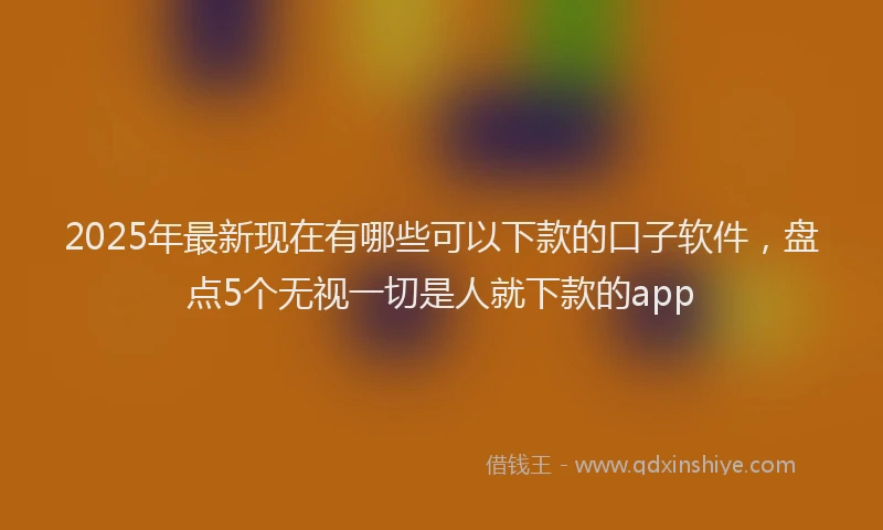 2025年最新现在有哪些可以下款的口子软件，盘点5个无视一切是人就下款的app