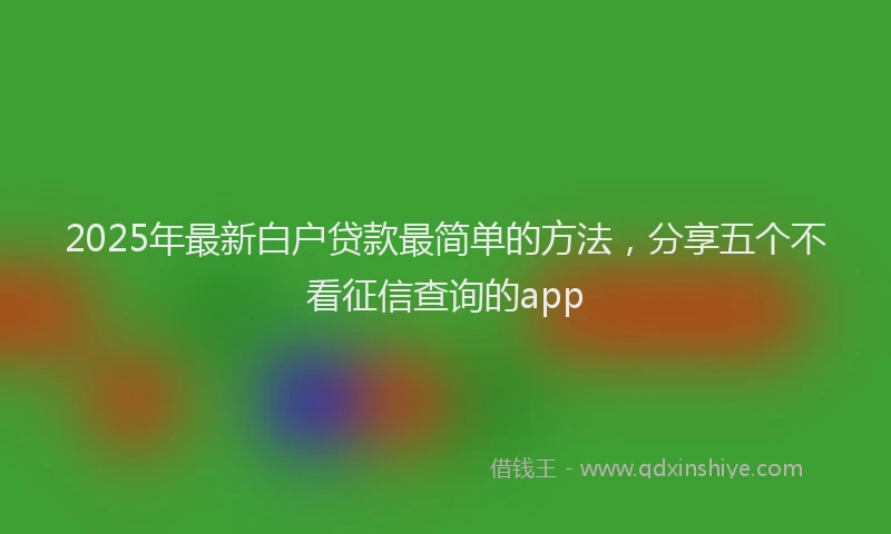 2025年最新白户贷款最简单的方法，分享五个不看征信查询的app
