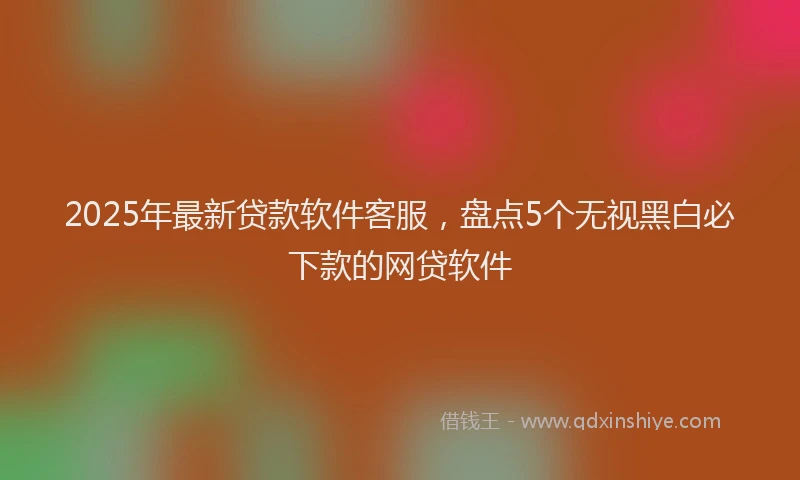 2025年最新贷款软件客服，盘点5个无视黑白必下款的网贷软件