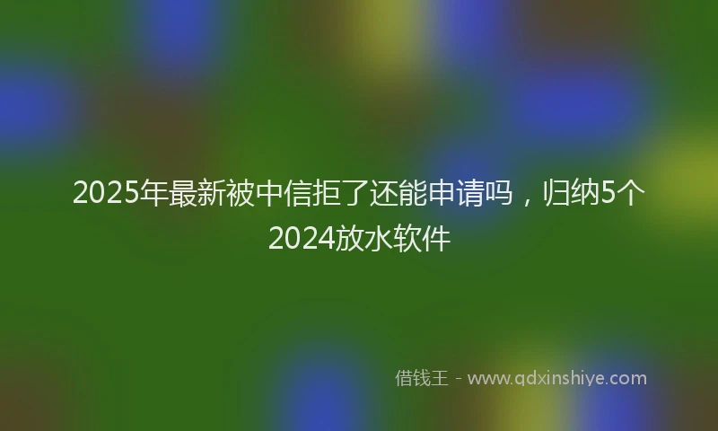 2025年最新被中信拒了还能申请吗，归纳5个2024放水软件