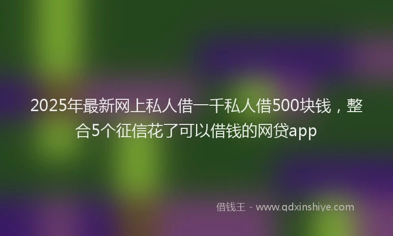 2025年最新网上私人借一千私人借500块钱，整合5个征信花了可以借钱的网贷app