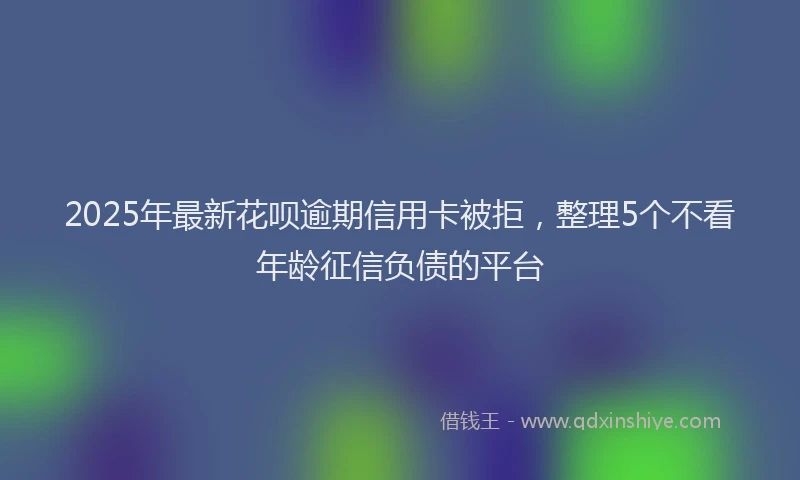 2025年最新花呗逾期信用卡被拒，整理5个不看年龄征信负债的平台