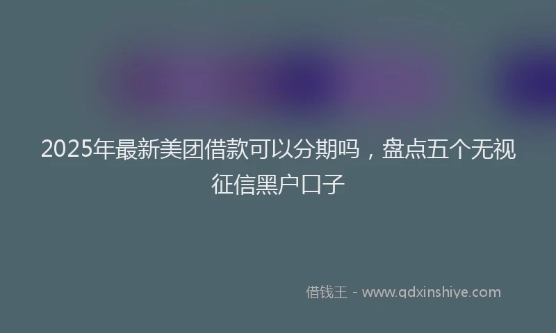 2025年最新美团借款可以分期吗，盘点五个无视征信黑户口子