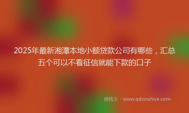 2025年最新湘潭本地小额贷款公司有哪些，汇总五个可以不看征信就能下款的口子