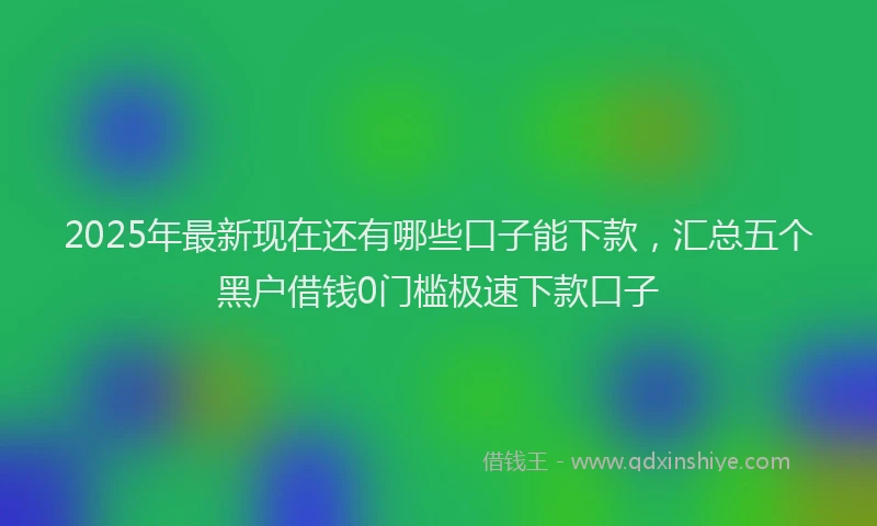 2025年最新现在还有哪些口子能下款，汇总五个黑户借钱0门槛极速下款口子