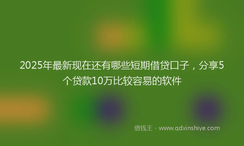 2025年最新现在还有哪些短期借贷口子，分享5个贷款10万比较容易的软件