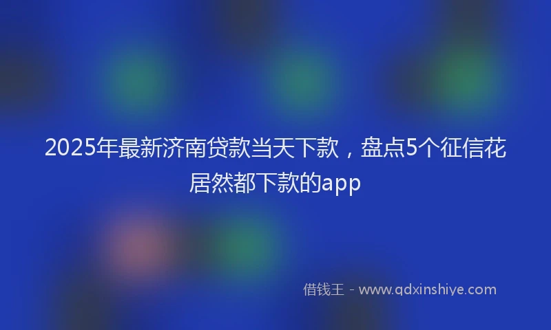 2025年最新济南贷款当天下款，盘点5个征信花居然都下款的app