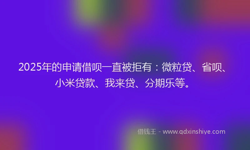 2025年的申请借呗一直被拒有：微粒贷、省呗、小米贷款、我来贷、分期乐等。