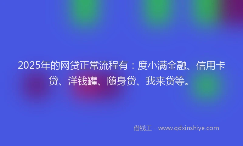 2025年的网贷正常流程有：度小满金融、信用卡贷、洋钱罐、随身贷、我来贷等。