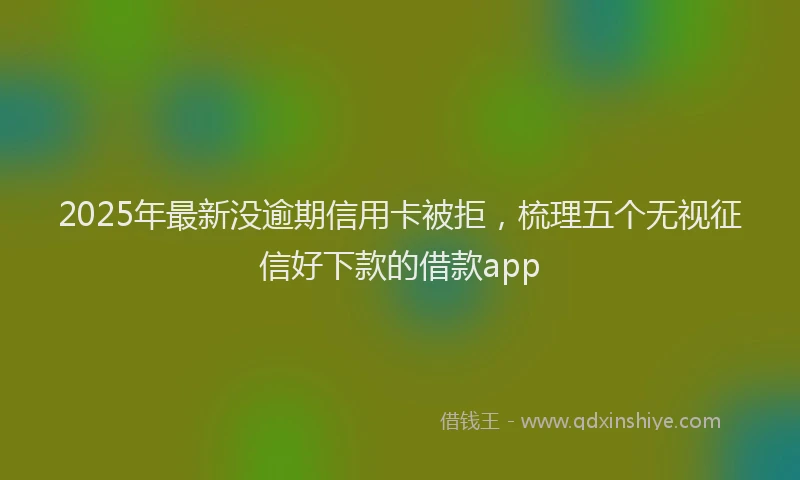 2025年最新没逾期信用卡被拒，梳理五个无视征信好下款的借款app