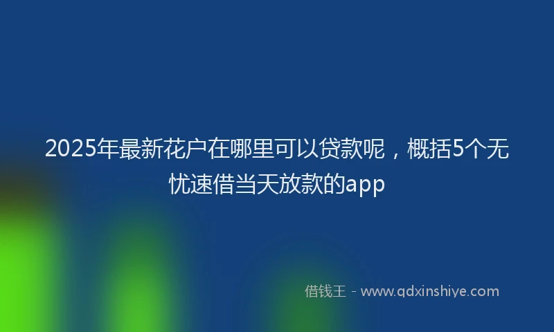 2025年最新花户在哪里可以贷款呢，概括5个无忧速借当天放款的app