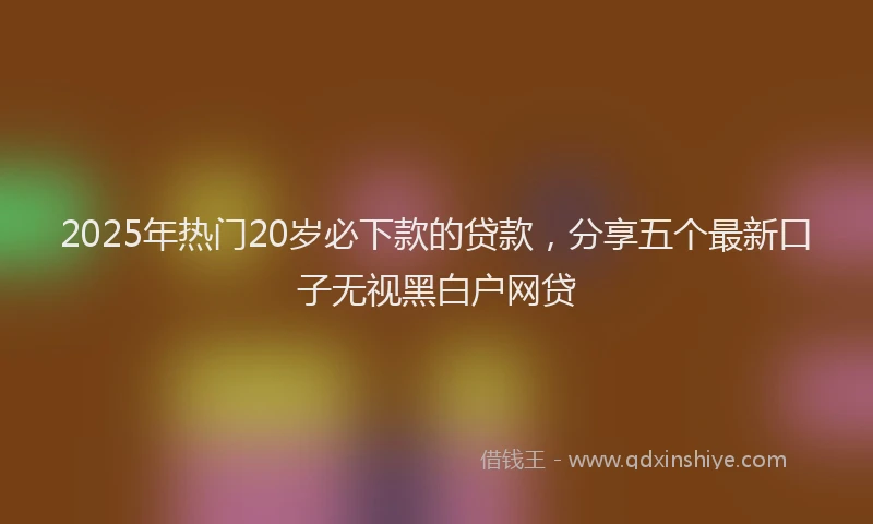 2025年热门20岁必下款的贷款，分享五个最新口子无视黑白户网贷
