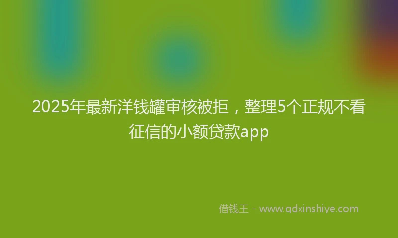 2025年最新洋钱罐审核被拒，整理5个正规不看征信的小额贷款app