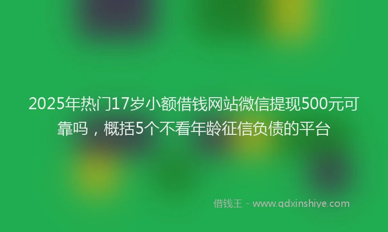 2025年热门17岁小额借钱网站微信提现500元可靠吗，概括5个不看年龄征信负债的平台